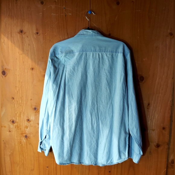 Vintage The Disney Catalog Mickey & Friends Light Blue Denim Button Up Shirt - Picture 2 of 16